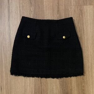 Express Black Mini Skirt with Gold Accents